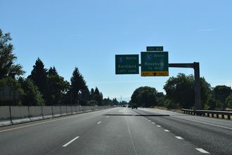 I-105/OR 126 continue a half mile east to I-5 south at Exit 4 A
