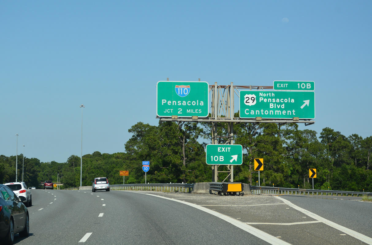 I-10 east at I-110 - Ensley, FL