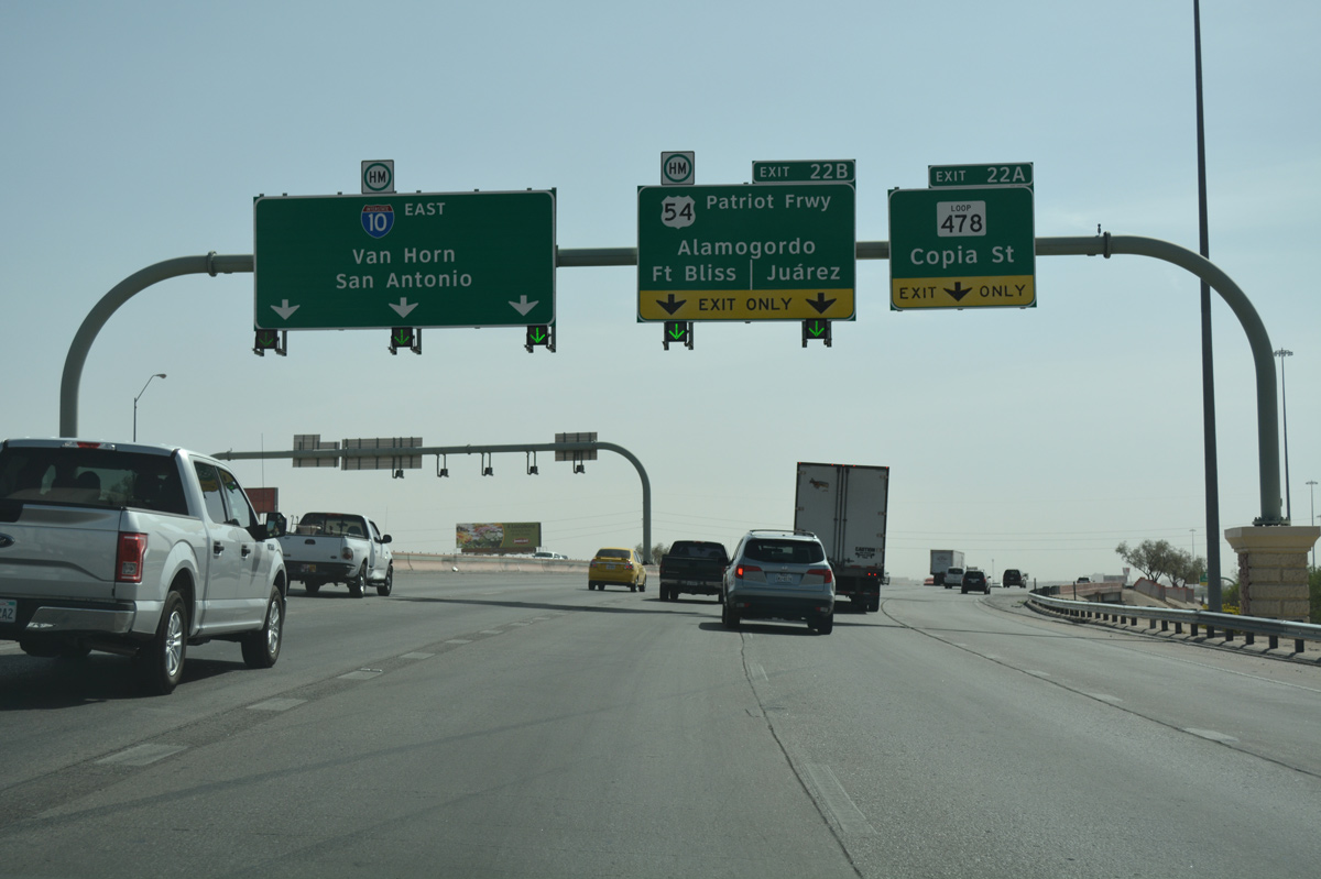 IH 10/US 180 east at IH 110/US 54 - El Paso, TX