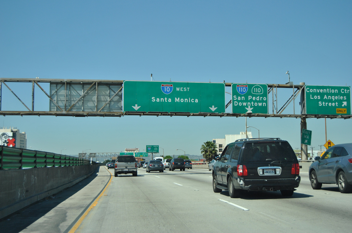 I-10 west at I-110/SR 110 - Los Angeles, CA