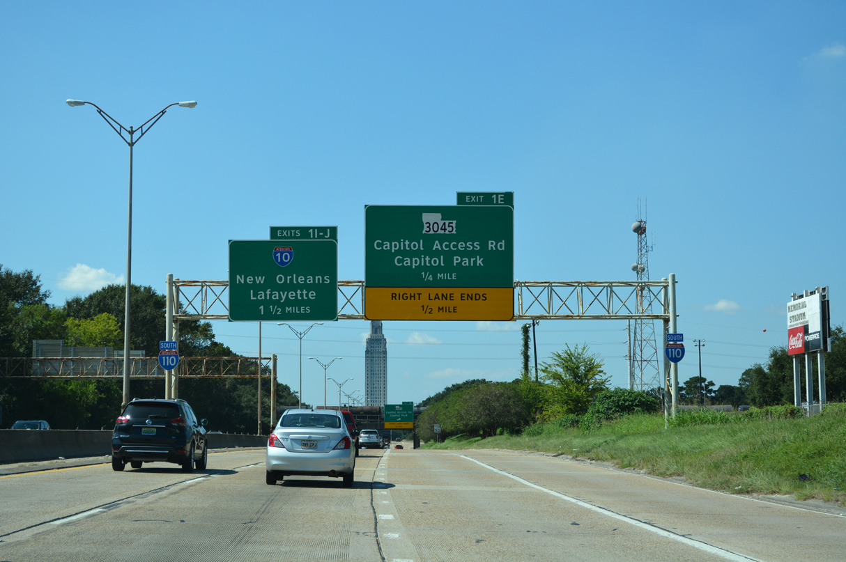 I-110 south at I-10 - Baton Rouge, LA