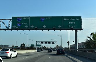 SR 110 south at I-10/110 - Los Angeles, CA