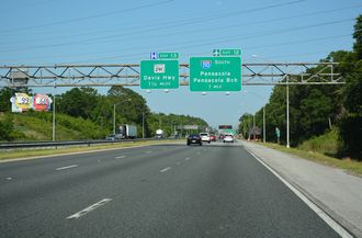 I-10 east at I-110 - Ferry Pass, FL
