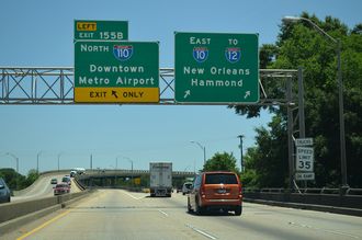 I-10 east at I-110 - Baton Rouge, LA