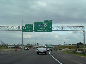 I-10 east at I-110/MS 15 - D'Iberville