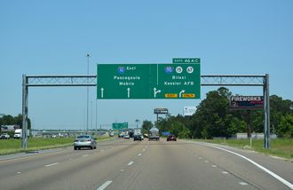 I-10 east at I-110/MS 15-67 - D'Iberville
