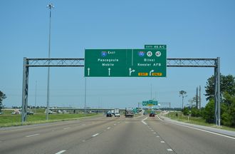 I-10 east at I-110/MS 15-67 - D'Iberville