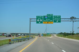 I-10 east at I-110/MS 15-67 - D'Iberville