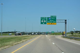 I-10 east at I-110/MS 15-67 - D'Iberville