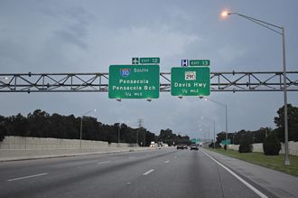 I-10 west at I-110 - Ferry Pass, FL