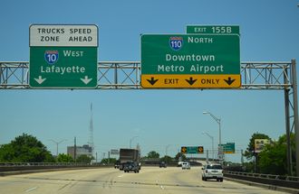 I-10 West at Interstate 110 in Baton Rouge, Louisiana