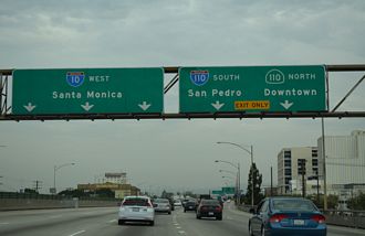 I-10 west at I-110/SR 110 - Los Angeles, CA