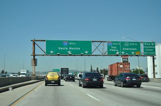 I-10 west at I-110/SR 110 - Los Angeles, CA