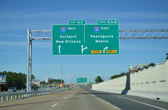 I-110/MS 67 north at I-10 - D'Iberville