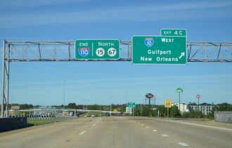 I-110/MS 67 north at I-10 - D'Iberville