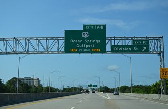 I-110 south at US 90 - Biloxi, MS