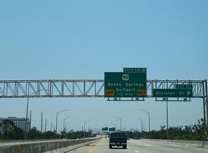I-110/MS 15 south at US 90 - Biloxi