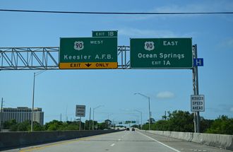 I-110 south at US 90 - Biloxi, MS
