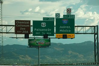US 54 west at IH 110/US 62 - El Paso, TX