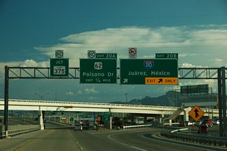 US 54 west at IH 110/US 62 - El Paso, TX