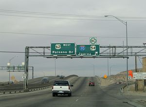 US 62 west at IH 110 - El Paso, TX
