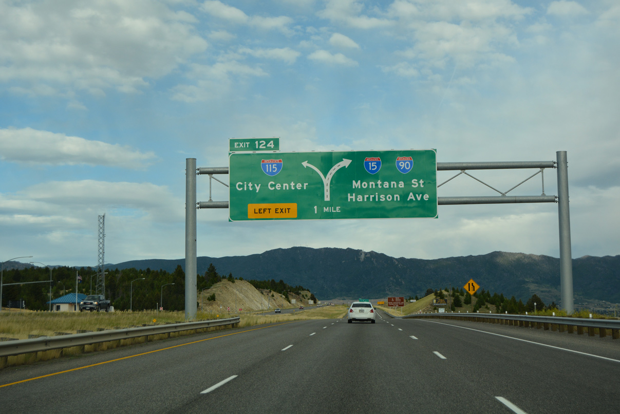 I-15/90 east at I-115 - Butte, MT