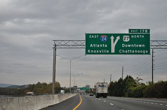 I-24 east at I-124/US 27 - Chattanooga, TN