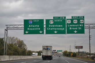 I-24 east at I-124/US 27 - Chattanooga, TN
