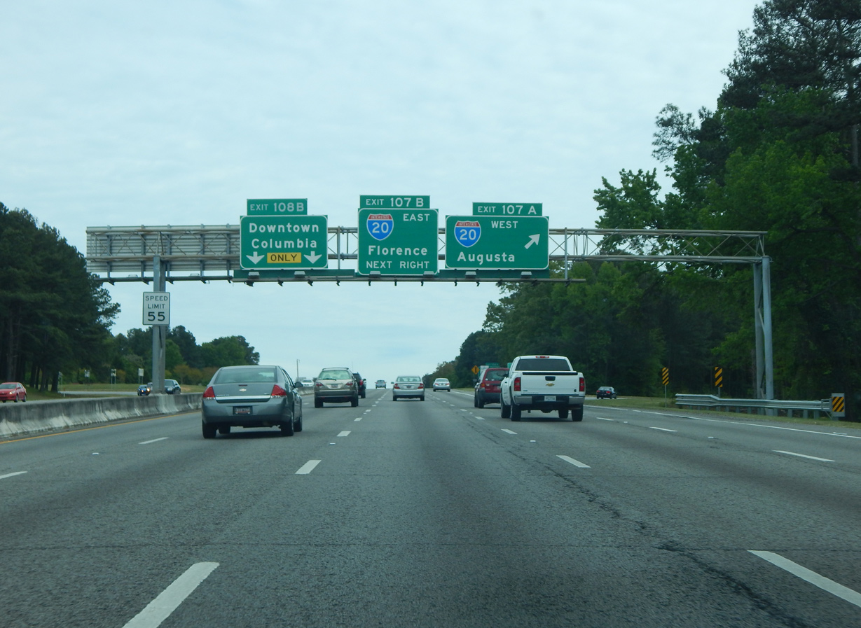 I-26/US 76 east at I-126 - Columbia, SC