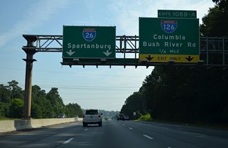 I-26 west at I-126/US 76 - Columbia, SC
