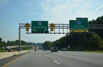 I-26 west at I-126/US 76 - Columbia, SC