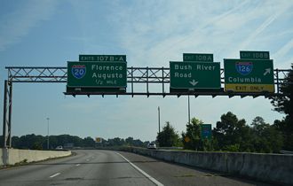 I-26 west at I-126/US 76 - Columbia, SC