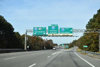 I-126/US 76 west at I-26 - Columbia, SC