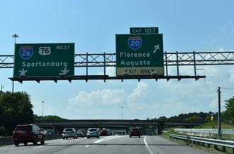 I-126/US 76 west at I-26 - Columbia, SC