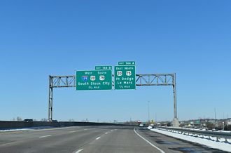 I-29 north at I-129/US 20-75 - Sioux City, IA