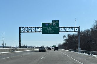 I-29 south at I-129/US 20-75 - Sioux City, IA