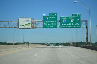 I-129/US 20-75 east at I-29 - Sioux City, IA