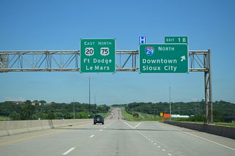 I-129/US 20-75 east at I-29 - Sioux City, IA