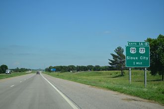 US 20 east at I-129/US 75-77 - South Sioux City, NE