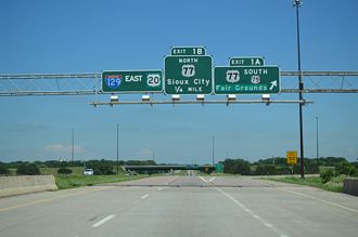 US 20 east at I-129/US 75-77 - South Sioux City, NE