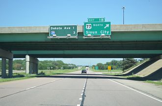 US 20 east at I-129/US 75-77 - South Sioux City, NE