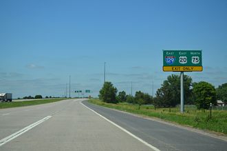 US 75/77 north at I-129/US 20 - South Sioux City, NE