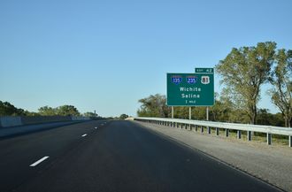 I-35/Kansas Tpk north at I-135 - Wichita