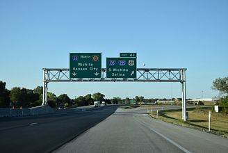 I-35/Kansas Turnpike North at Interstate 135 in Wichita