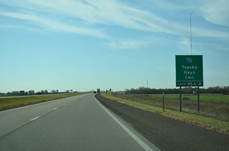 US 81 south at I-70/135-US 40 - Elm Creek Twp, KS