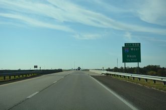 US 81 south at I-70/135-US 40 - Elm Creek Twp, KS