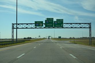 US 81 south at I-70/135-US 40 - Elm Creek Twp, KS