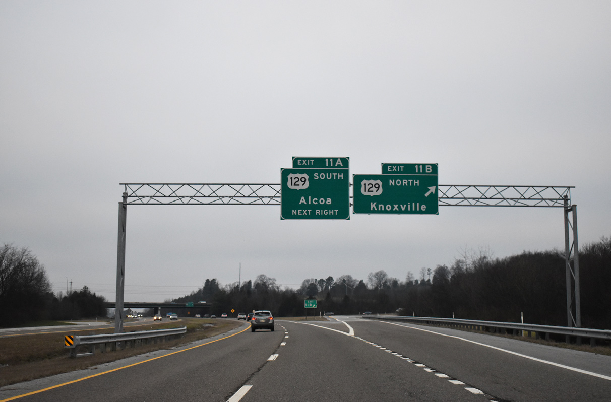 SR 162 north at I-140/US 129 - Alcoa, TN