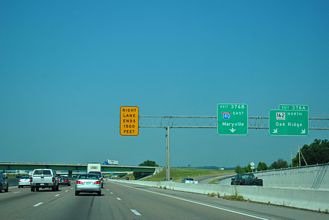 I-40/75 west at I-140/SR 162 - Knoxville, TN