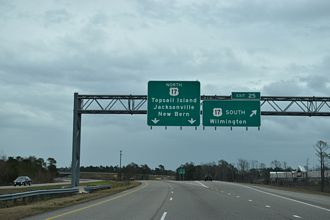 I-140 east at US 17 - Wilmington, NC